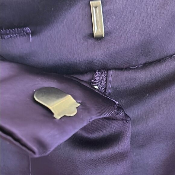 Jason Wu Polished Purple Satin Pants with Chic Split Wide Leg hem. - Picture 8 of 17